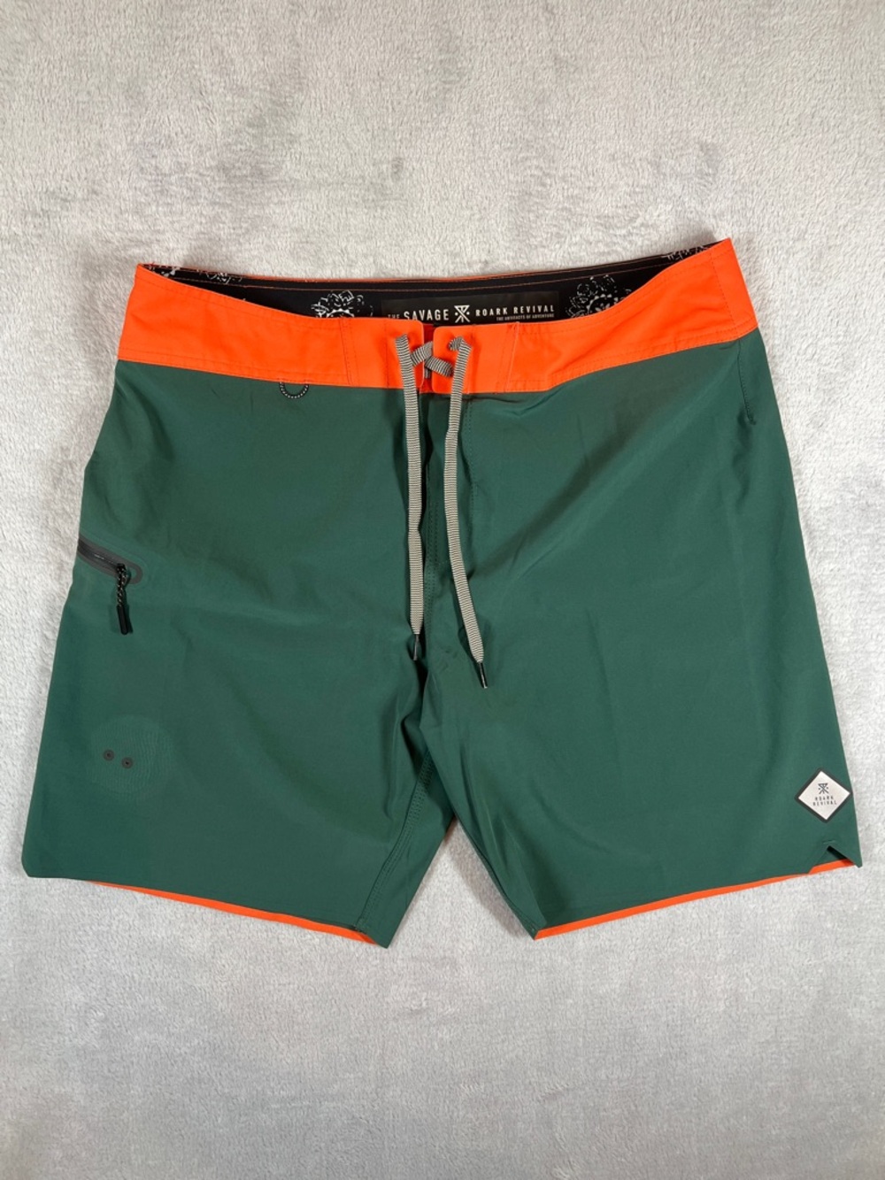 Roark Men's The Savage Green Board Shorts Swim Trunks 36